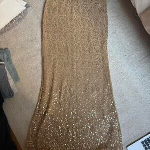Gold sequin maxi skirt